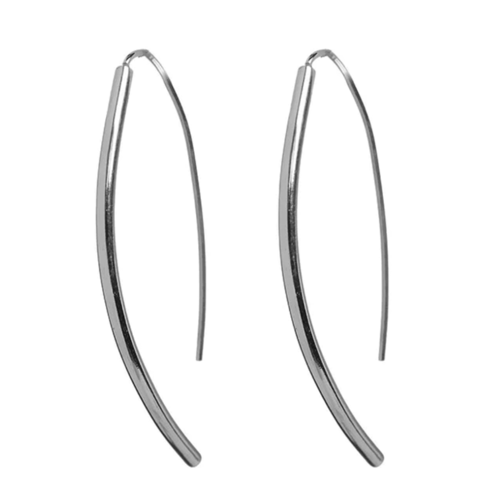 Soko Petite Bow Threader Earrings Silver NWT